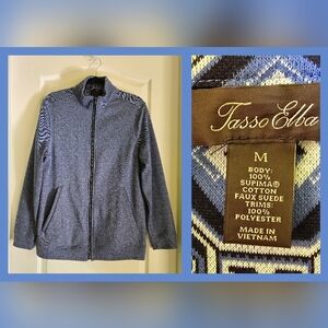 EUC Tasso Elba Men's Blue Patterned Lightweight Jacket, Size M